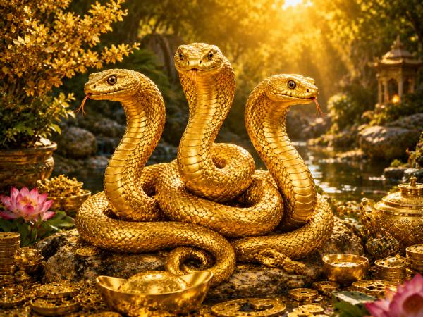 Mộng thấy 3 con rắn vàng
